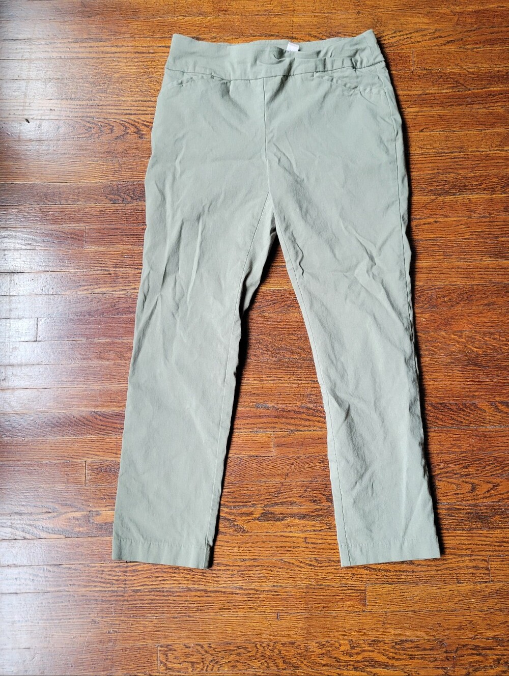 Chicos Fabulous Slimming Pants Womens 0 US S Army Green Ankle Leg Business